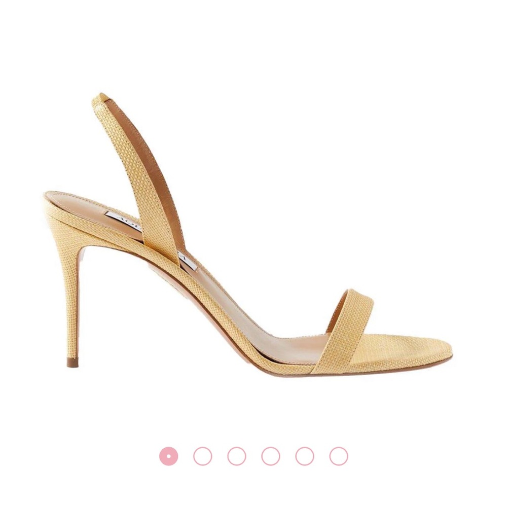 Aquazzura So Nude Rafia Slingback Heels NWT